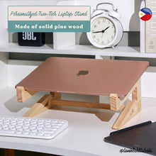 Wooden Laptop Stand + Leather Desk Mat