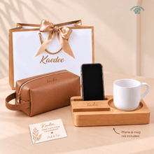 Personalized 2-in-1 Phone & Mug Holder & Toiletry Pouch Gift Set