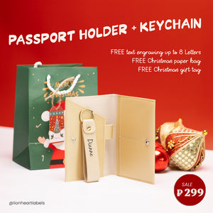 Passport Holder & Long Keychain Gift Set