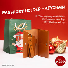 Passport Holder & Long Keychain Gift Set
