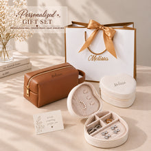 Personalized Toiletry Pouch Jewelry Box Gift Set