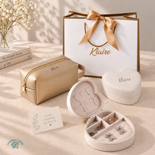 Personalized Toiletry Pouch Jewelry Box Gift Set