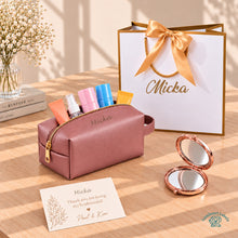Personalized Toiletry Pouch & Compact Mirror Gift Set