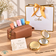 Personalized Toiletry Pouch & Compact Mirror Gift Set