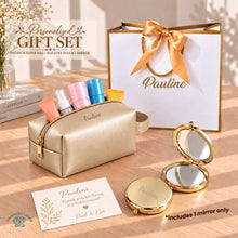 Personalized Toiletry Pouch & Compact Mirror Gift Set