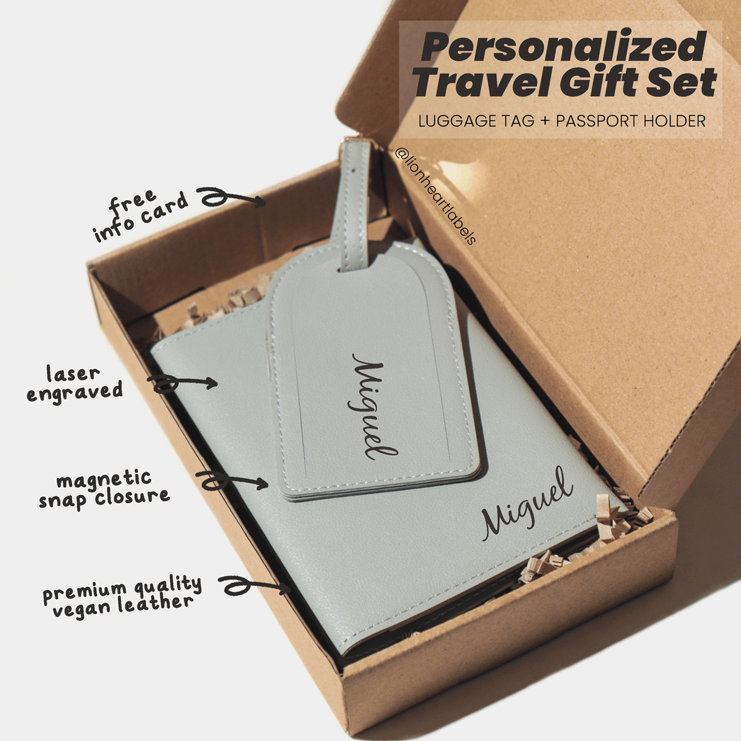Travel Gift Box Passport Holder Luggage Tag Lionheart Labels