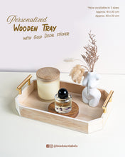 Wooden Tray with Gold Handles
