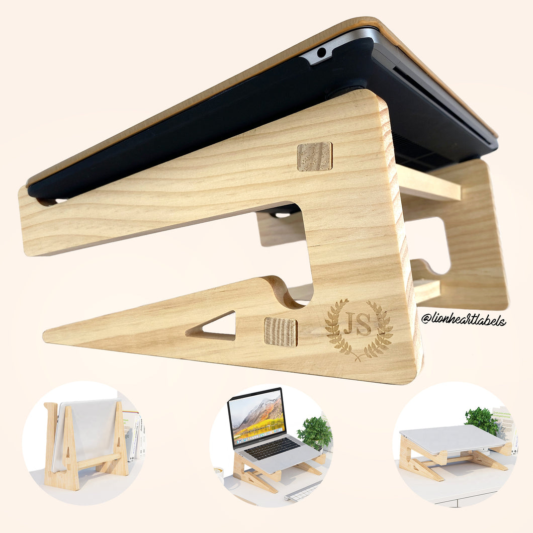 Two Tier Wooden Laptop Stand